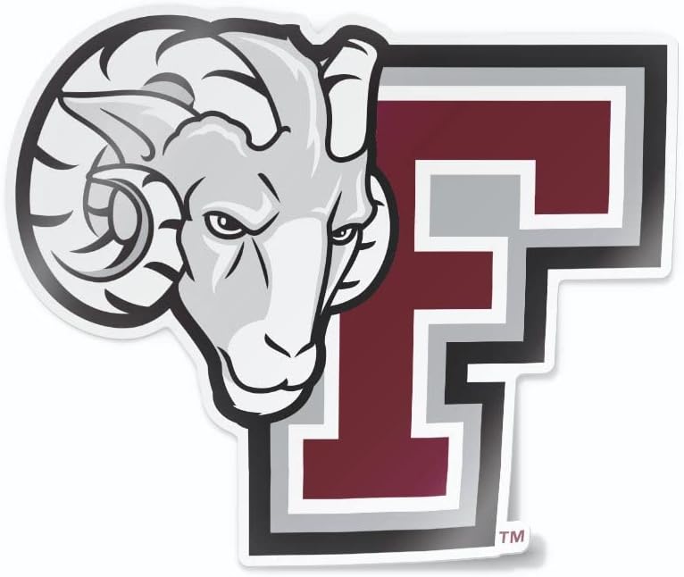 Nudge Printing Fordham University Rams Block F Maroon and Grey Logo Weatherproof Vinyl Sticker Car Decal from - Image 1